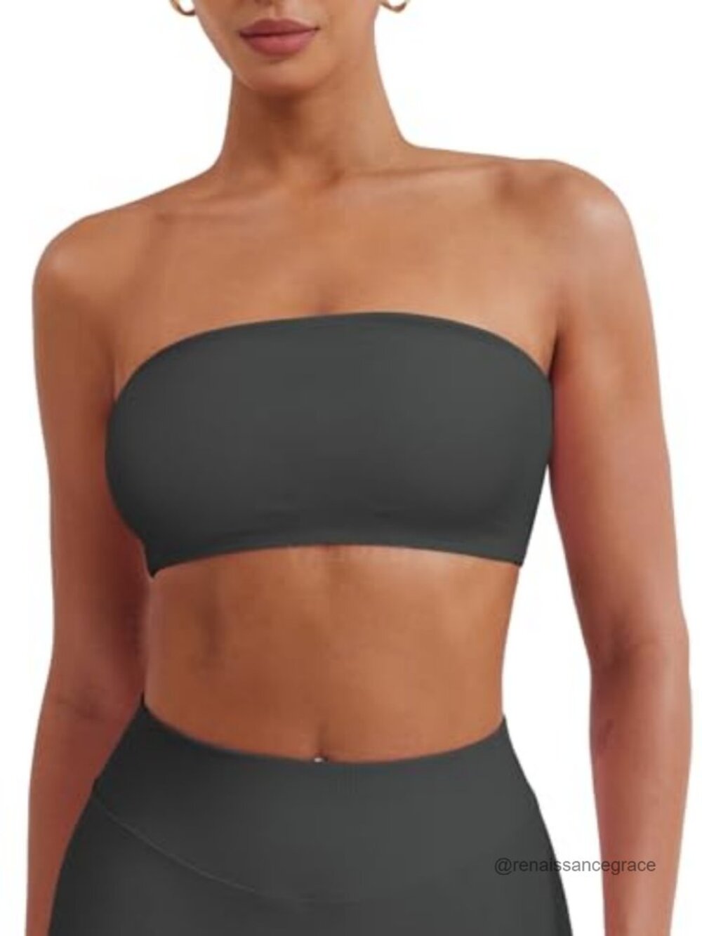 YEOREO CoreFlex Bandeau Sports Bra Ribbed Seamless Low Impact Workout Tube Top